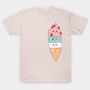 Sweet Kawaii Ice Cream Lovers Summer for boys girls Teens T-Shirt